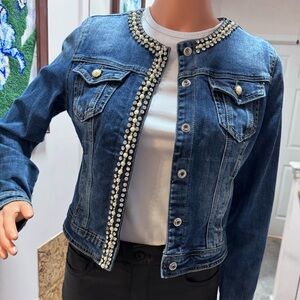 Embellished Denim Jacket S size